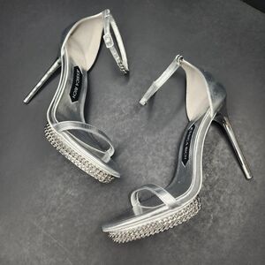 Jessica Rich Silver Leather Chain Stiletto NEW RETAIL $175 🔥🔥